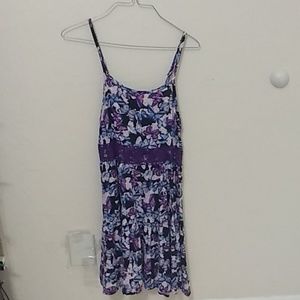 Purple dress with blue and purple butterflys